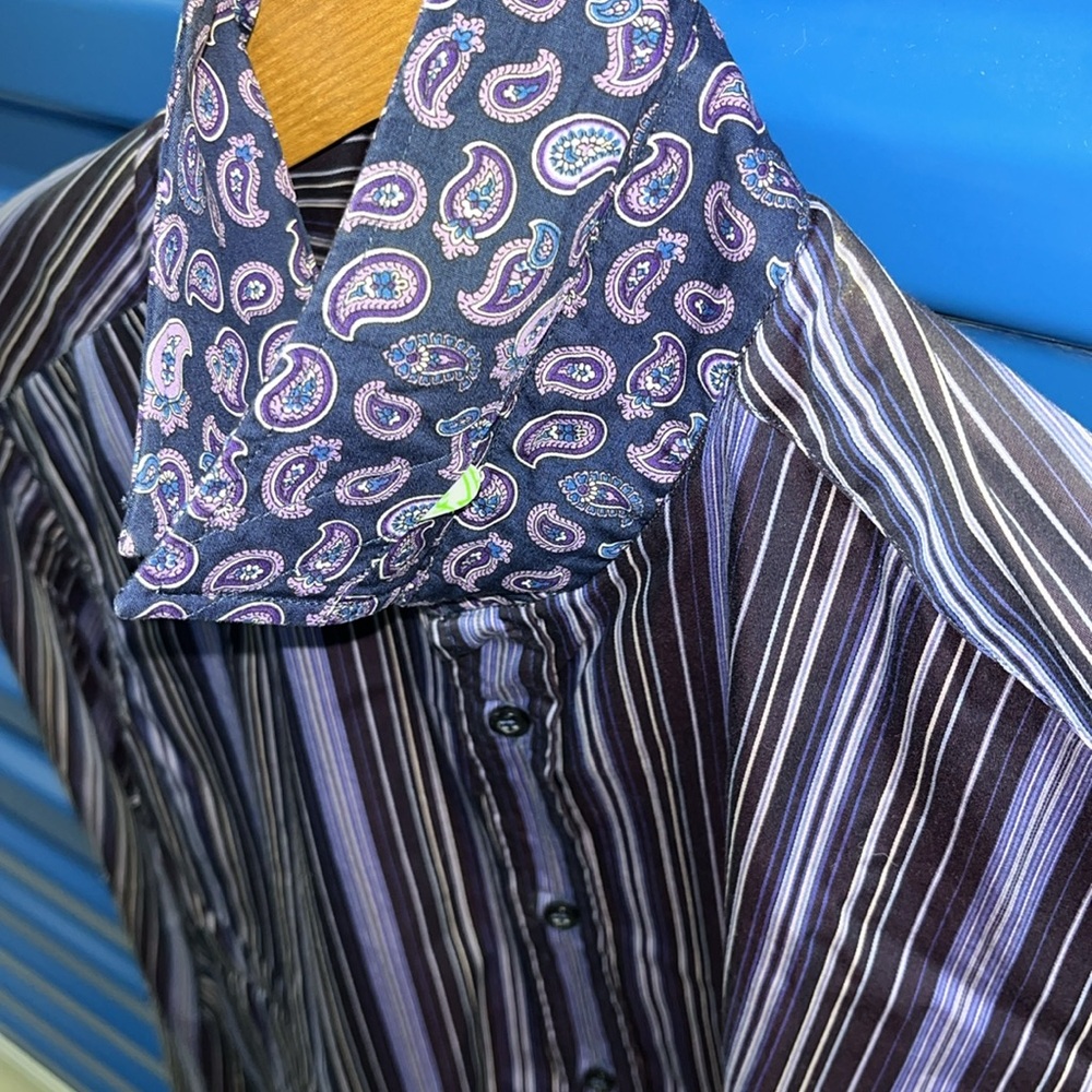 Etro Men’s Dress Shirt Size 38 (US 15) - Picture 12 of 14